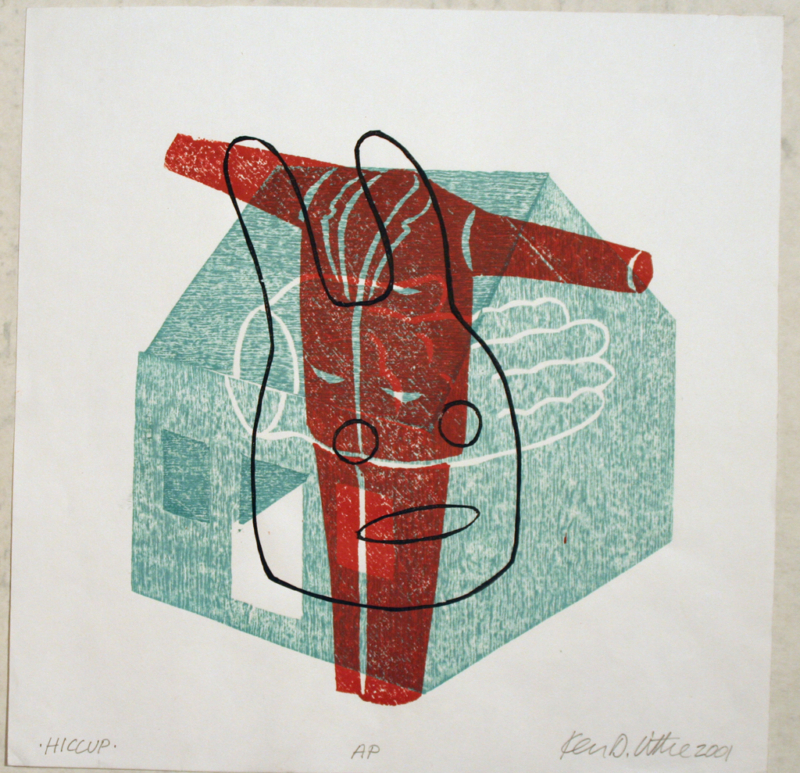 2001 “Hiccup” woodblock print; 12”H x 12”W